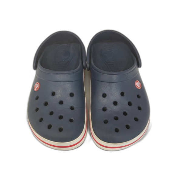 Adult Unisex Navy Crocs Clogs with White & Red Accents on Sole Size 6W / 4M - Picture 5 of 15